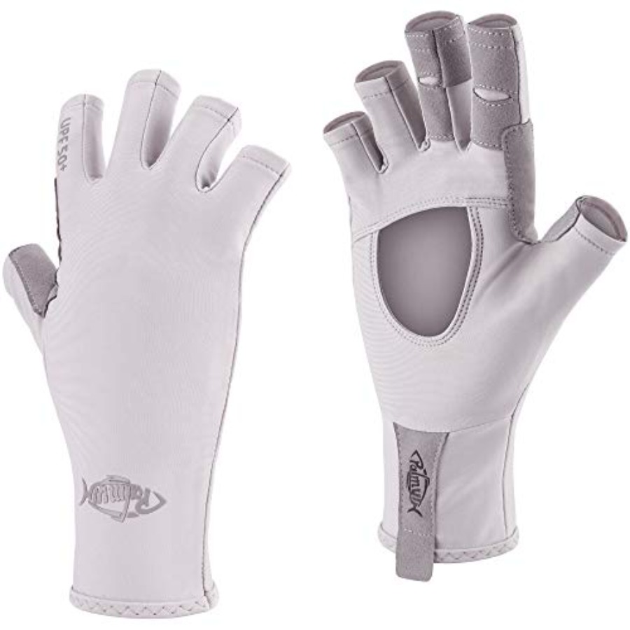 Fishing Gloves - UVカットフィッシングフィンガーレスグローブ UPF50+ サングローブ 男女兼用 カヤック、ハイキング、パドリング、ドライブ、カヌー、ローイング用