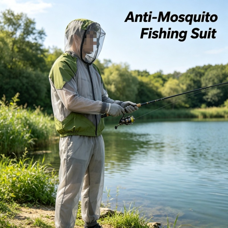 屋外蚊よけスーツメッシュフード付きジャケットパンツ手袋釣りキ - Fishing Gloves のレビューと価格