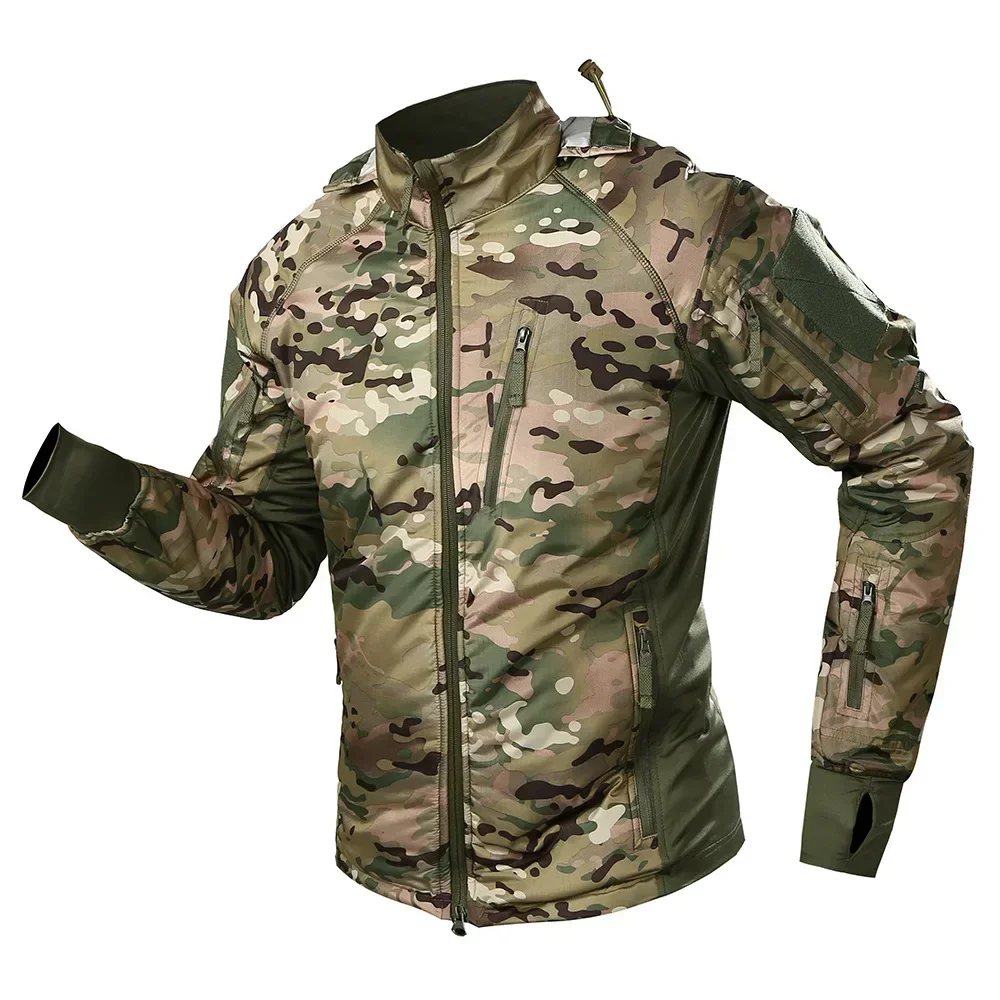 メンズ冬ソフトシェルタクティカルジャケット男性フード付きコー - Fishing Jacket Waterproof のレビューと価格